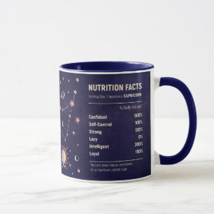 Mug Zodiac Nutrition Facts/Capricorne