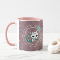 Zodiac Scorpio Cute Chat Roue Planète Astrologie