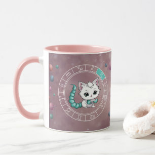 Mug Zodiac Scorpio Cute Chat Roue Planète Astrologie