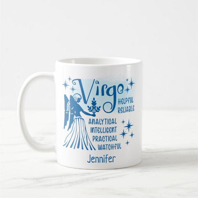 Mug Zodiac Traits Virgo Personnalisés Horoscope (Gauche)