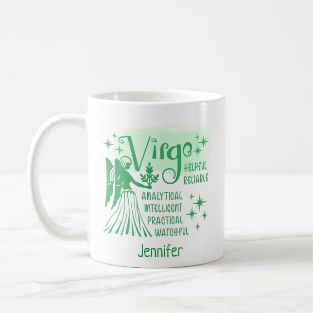 Mug Zodiac Traits Virgo Personnalisés Horoscope Café (Gauche)