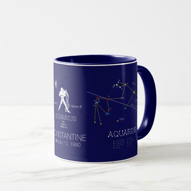Mug Zodiaque Aquarius (Devant droit)