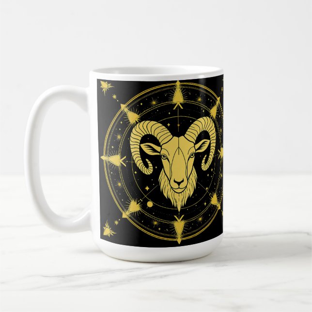 ♈ Mug Zodiaque Bélier Cadeau d'Astrologie Doré ✨ (Gauche)