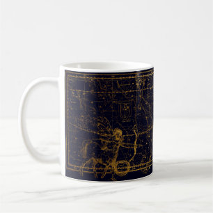 Mug Zodiaque bleu-foncé vintage moderne de Sagittaire