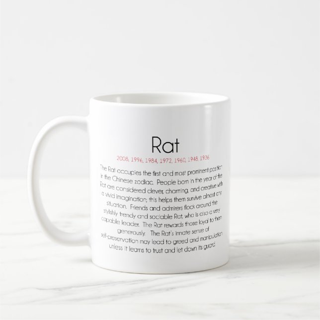 Mug Zodiaque chinois (année du rat) 2 (Gauche)