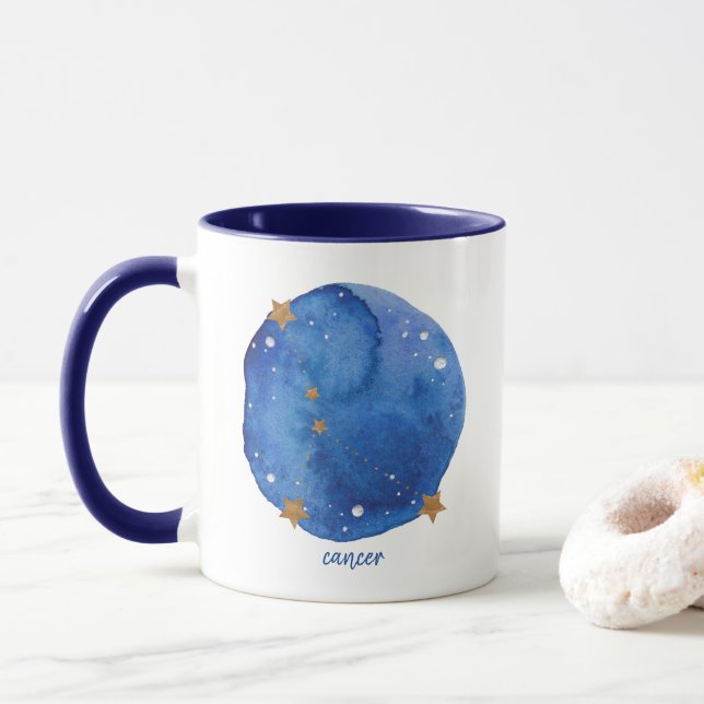 Mug Zodiaque de constellation de ciel nocturne (Avec donut)