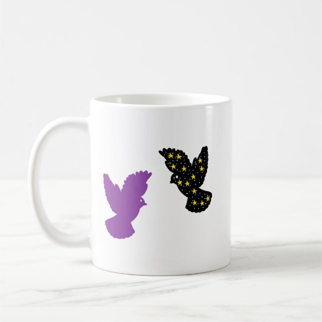 Mug Zodiaque Deux Oiseaux • Silhouette Double Harm (Gauche)