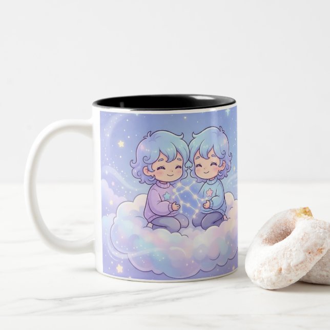 Mug Zodiaque Gémeaux Personnalisé Mignon (Avec donut)