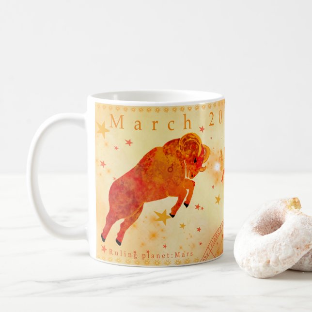 Mug Zodiaque vintage d'Aries (Avec donut)