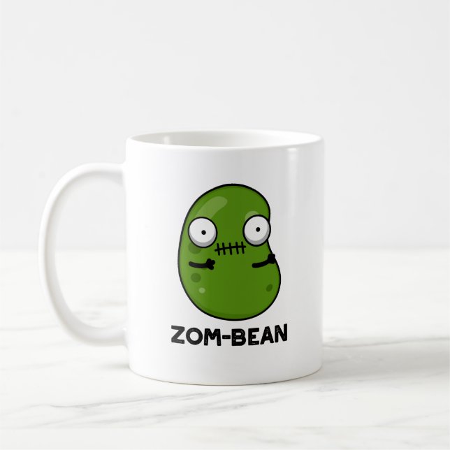 Mug Zom-bean Drôle Halloween Zombie Bean Pun (Gauche)
