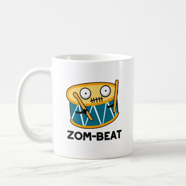 Mug Zom beat Funny Halloween Zombie Drum Pun (Gauche)
