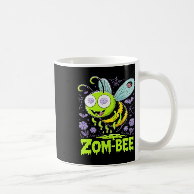 Mug Zom-bee mignonne Zombie Bee Drôle Halloween Tee (Droite)