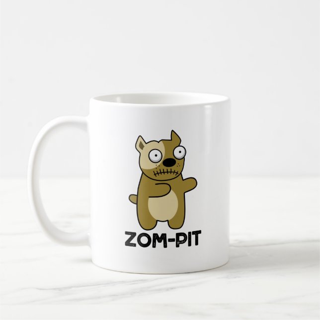 Mug Zom-pit Funny Halloween Zombie Pit Bull Pun (Gauche)
