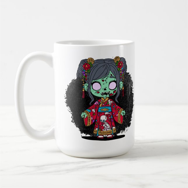 Mug Zombie chinois mignon (Gauche)