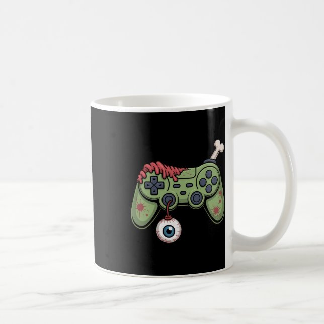 Mug Zombie Gamer Controller With Eyell And Halloween G (Droite)