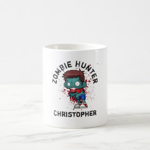 Mug Zombie Hunter with Blood Splatter Creepy