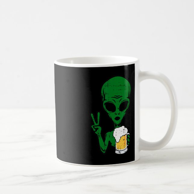 Mug Zone-51 Alien Beer Peace Sign Lazy Drinking Hallow (Droite)