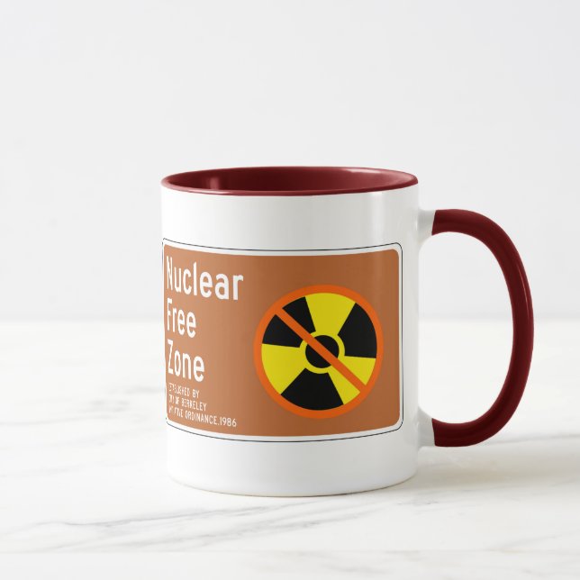 Mug Zone franche nucléaire, signe, la Californie, USA (Droite)