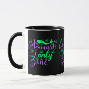 Mug Zone Réservée aux Sirènes en Vert Néo et Violet