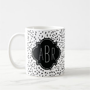 Mug Zones Dalmatiennes Noires et Blanches modernes Mon