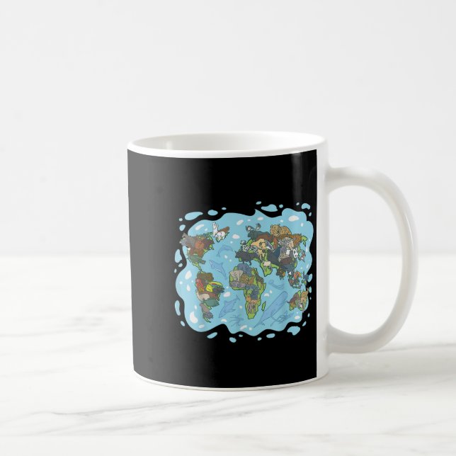 Mug Zoo Animaux Carte du monde Planète Terre Système é (Droite)