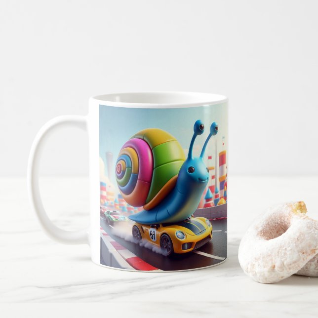 Mug Zoom Capuchon - où la vitesse rencontre lente et c (Avec donut)