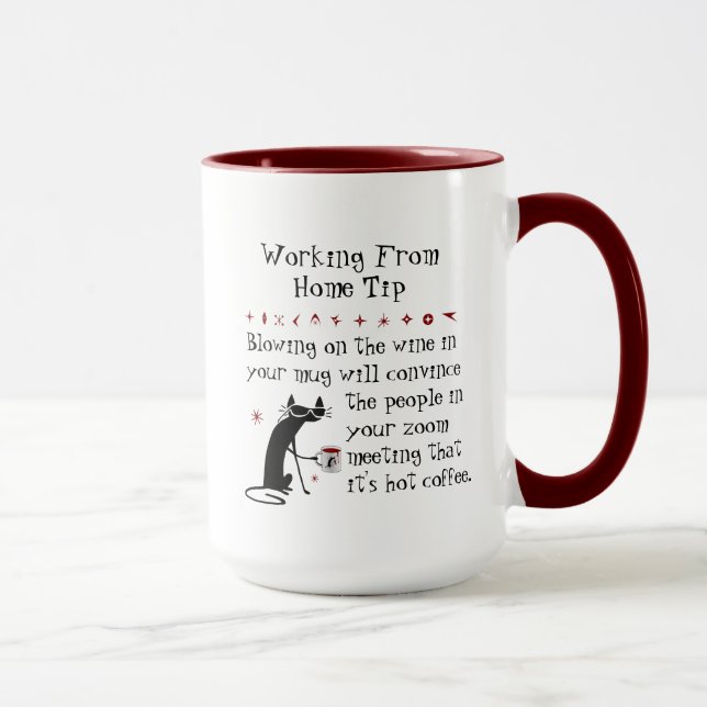 Mug Zoom Rencontre Vin Conseils amusant Citation avec  (Droite)