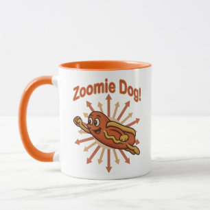 Mug Zoomie Chien volant Hot Dog Cartoon - Fun Retro
