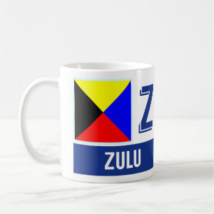 Mug Zoulou nautique de l'alphabet "Z" de drapeaux