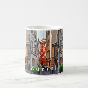 Mug Zurich. La grandeur des drapeaux de la Suisse