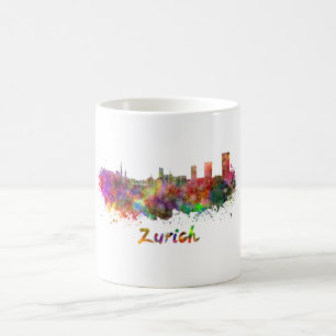 Mug Zurich skyline in watercolor
