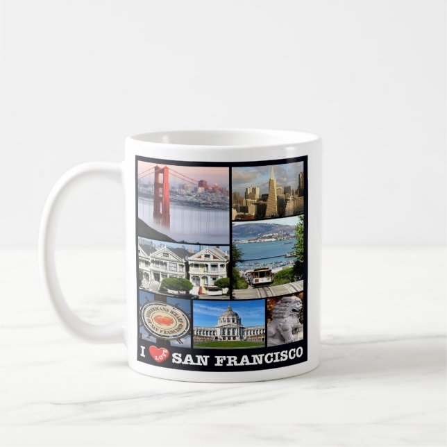 Mug zUS067 SAN FRANCISCO I Love, Mosaic, (Gauche)