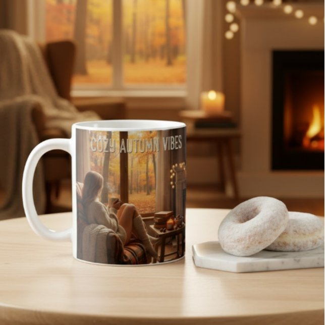 MugCozy Mug Vibrations d'Automne (Cheminée &(Nom p (Créateur téléchargé)