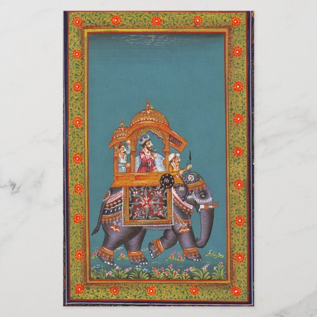Mughal Inde Islam Perse Perse Eléphant (Devant)