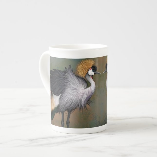 Mugs à café avec Grue couronnée grise (Devant gauche)