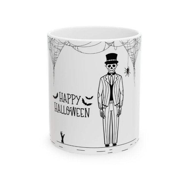 Mugs à café de marié squelette Halloween (Créateur téléchargé)