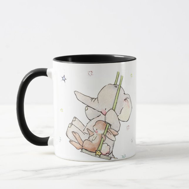 Mugs à café éléphant et lapin (Gauche)