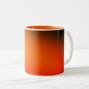 Mugs à café mélangés de couleur orange et jaune