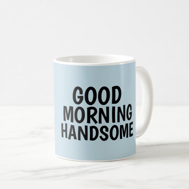 Mugs à café pour lui, Bonjour Beau (Devant droit)