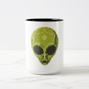 Mugs à tête Alien verte