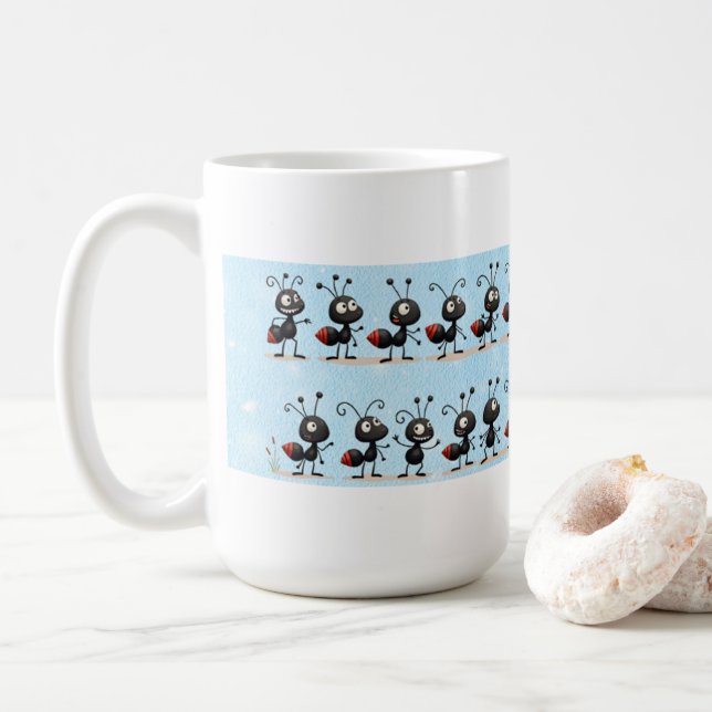 Mugs Ant bleu et blanc (Avec donut)