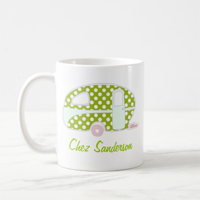 Mugs Artistiques Personnalisés de Caravane Rétro (Gauche)