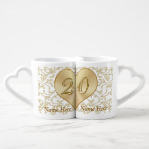 Mugs cadeaux personnalisés de 20 ans pour l'annive