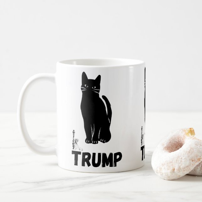 Mugs chat noir de Trump (Avec donut)