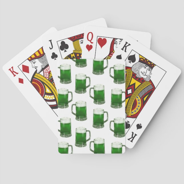 Mugs de bière verte - Cartes de jeu blanches (dos)
