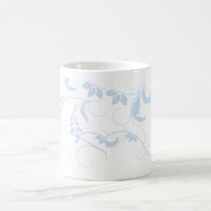 Mugs de café bleu floral