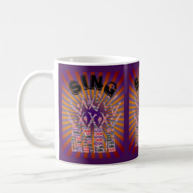 Mugs de café Chanter Gospel Musique Chorale Purple (Gauche)