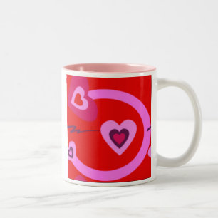 MUGS DE CAFÉ DE LA JOURNÉE VALENTINE - COEUR - ROS