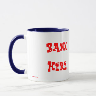 MUGS DE CAFÉ FUNNY - BANQUE DE PIGGIE - BANQUE ICI