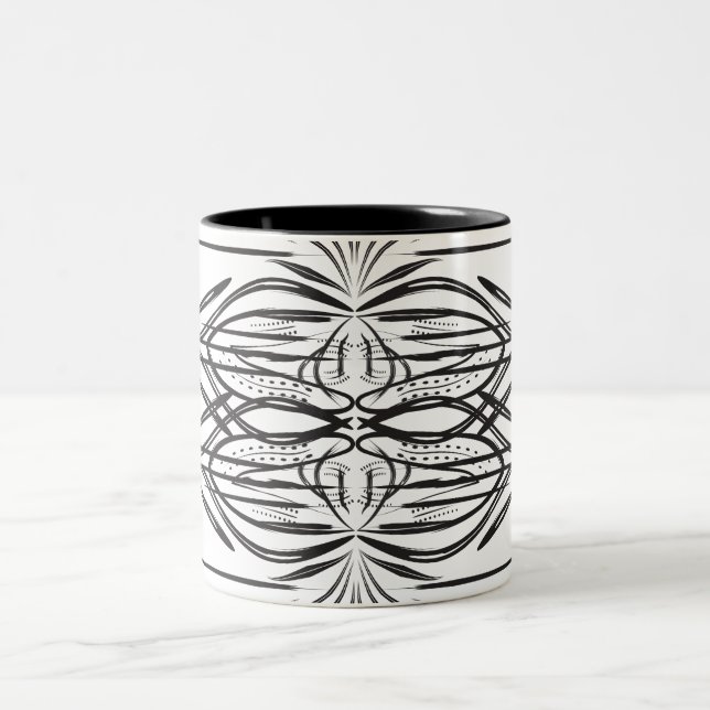 Mugs de café noir blanc (Centre)